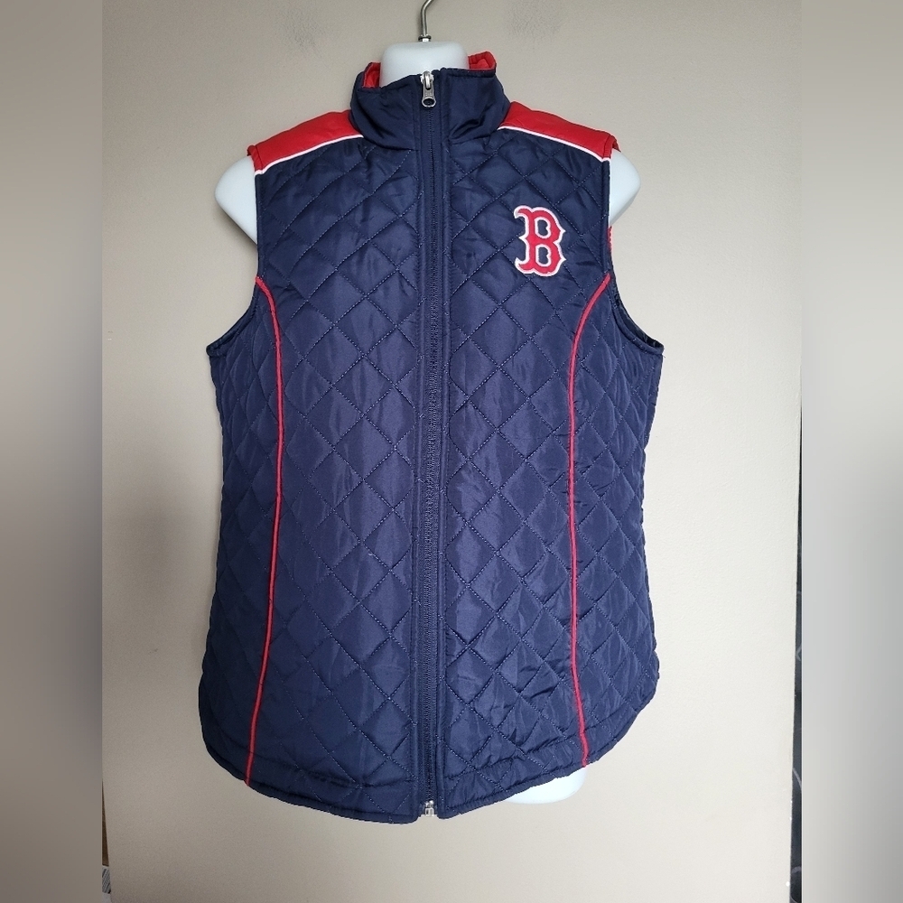 Genuine Merchandise Quilted Vest in Navy and Red Women Red Sox,  Size Small
